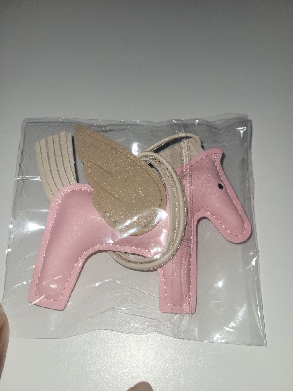 Kids Pink Pegasus Horse Bag Charm Keychain